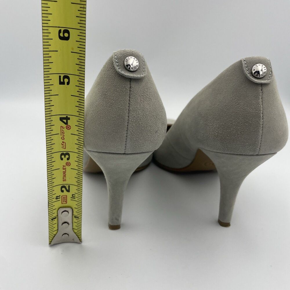 Michael Kors Dorothy Flex Pump Heels Size 7.5 Grey Suede Slip On Pointy Toe Shoe - Picture 8 of 9